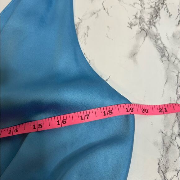 NWT Jonathan Simkhai intermix MIA fluid satin dress blue Sz 12 - Picture 5 of 8